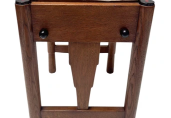 Art Deco Amsterdamse School Stool with Adjustable Seat, 1920s